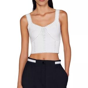 SANDRO White Studded Tank Top! NWT